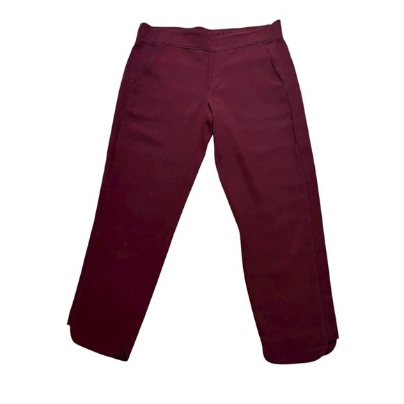 Ladies Club Monaco‎ Brand Burgundy Rounded Hem Trouser Pants Size 2 Cropped - Picture 2 of 14